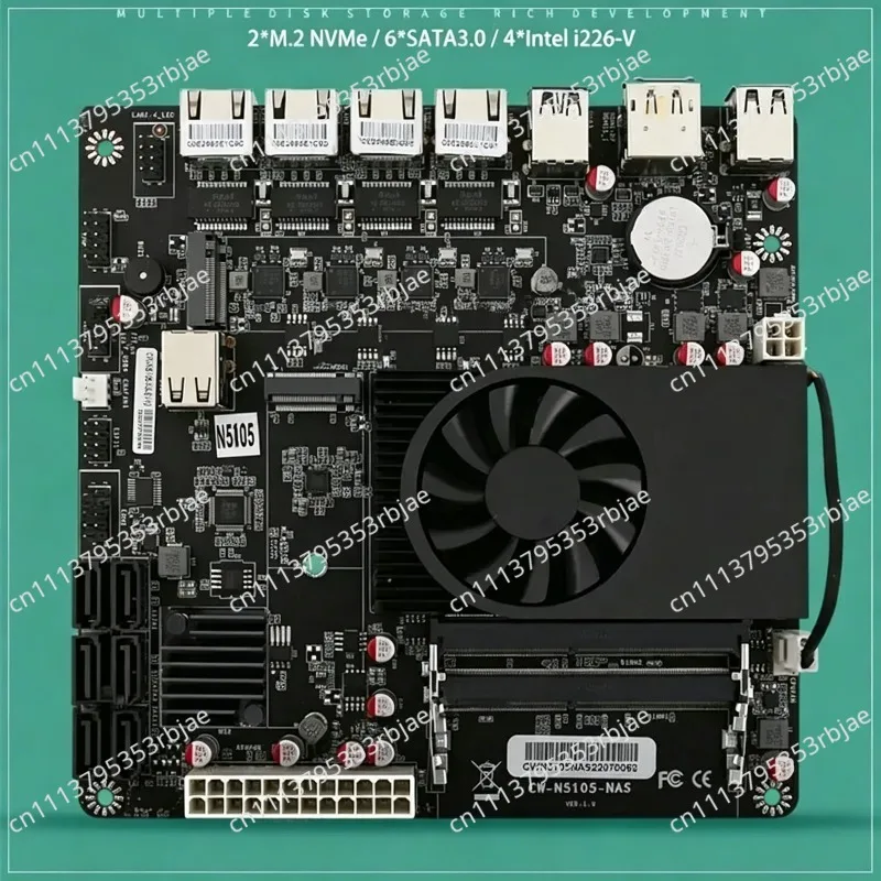 N6005 Industrial Motherboard NAS Motherboards 4 Cores 4 Threads Low Power Processor 4x2.5G i225 Network 2 M.2 Slot 6xSATA DP HD