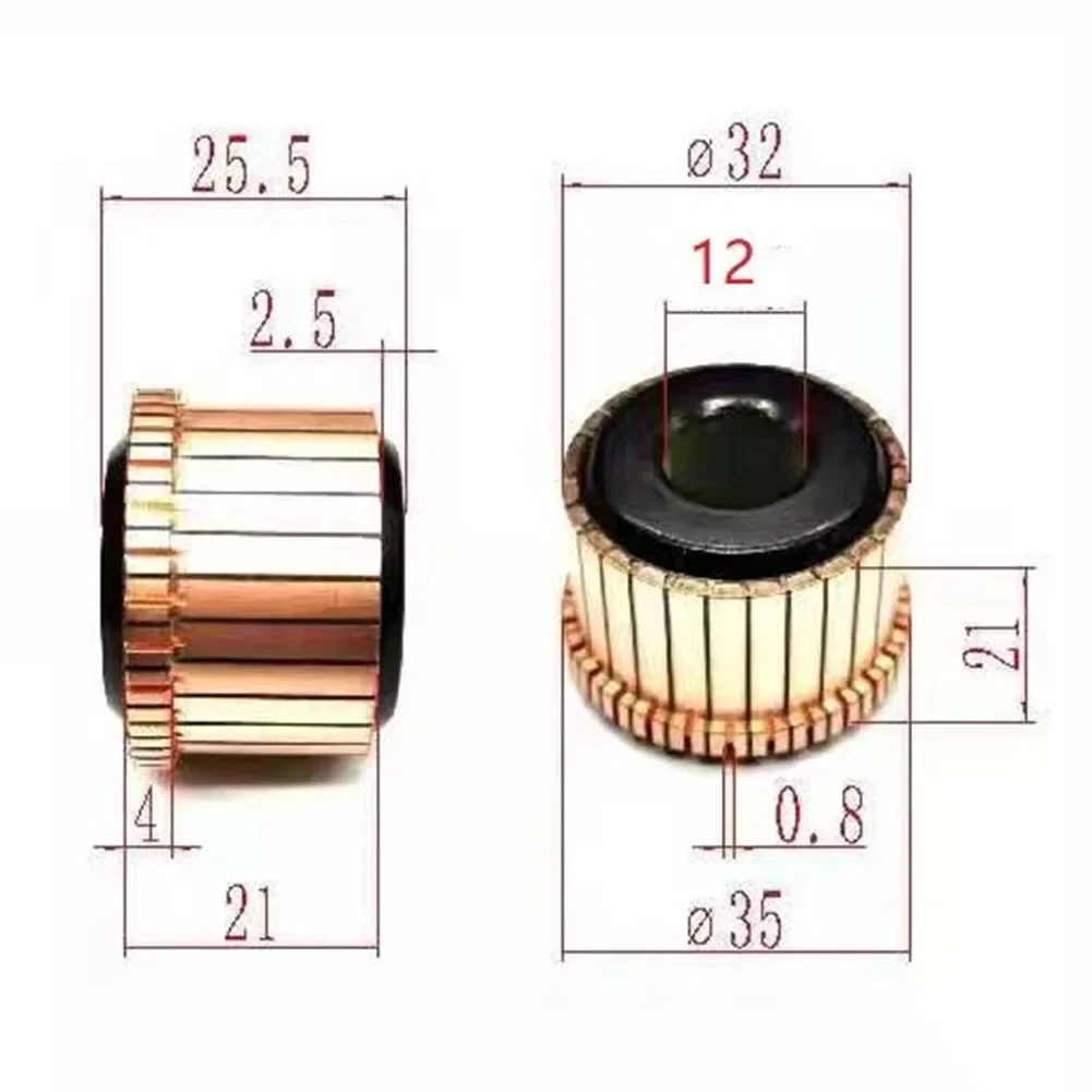 1 pz 28P denti barre di rame commutatore motore elettrico 150 230 smerigliatrice angolare tipo di scanalatura commutatore motore accessori per utensili elettrici