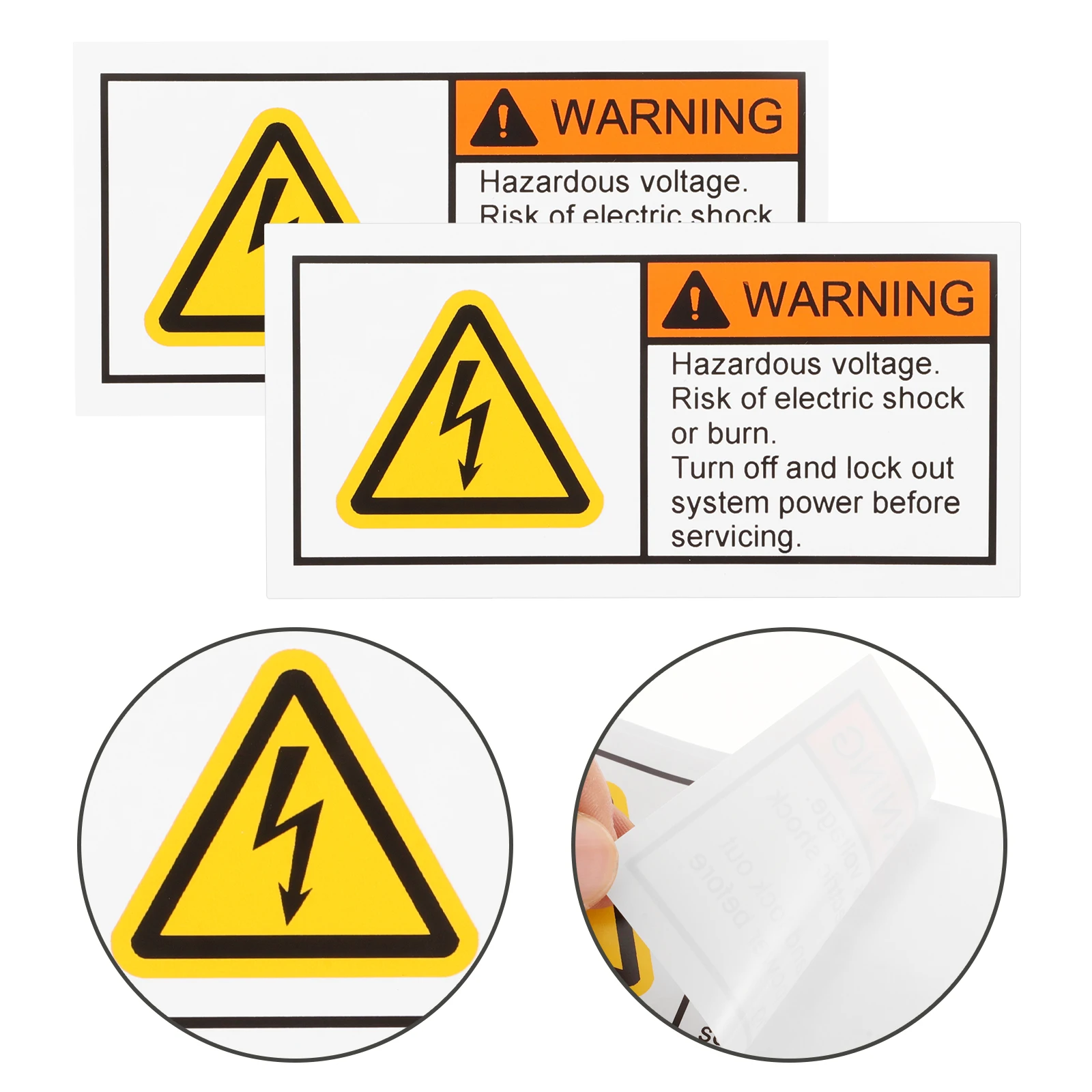 2 pcs Voltage Warning Stickers High Voltage Safety Signs For Electrical Panel Durable Danger Alert Labels Machinery Equipment