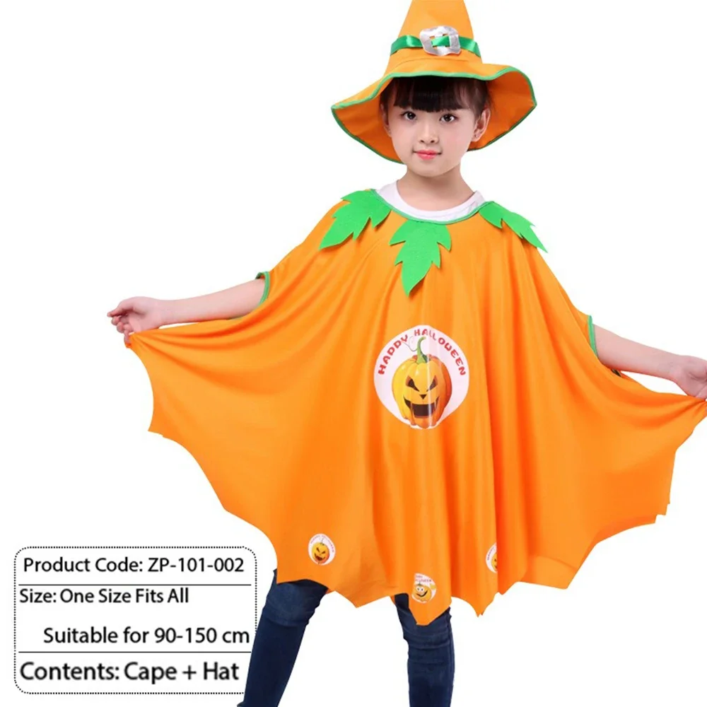 Halloween Cloth Children's Cape Cat Outfit Witch Cloak Hat Photo Props Cosplay Costume Halloween Children Clothes Kid Gifts