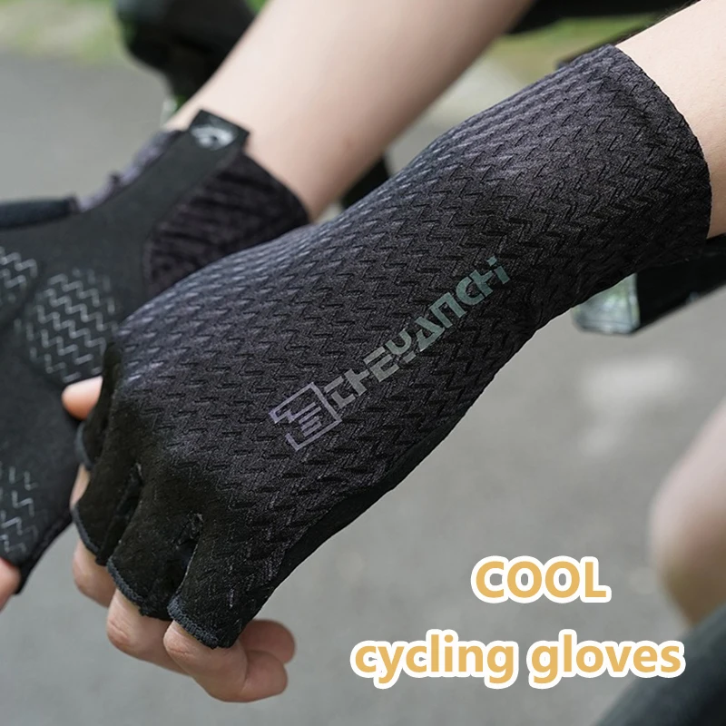 

ZHUOHUA Half Finger Cycling Gloves Sun Protection Anti-Slip Shock Absorbing Touch Screen Sports Gloves for Road Bike Fishing