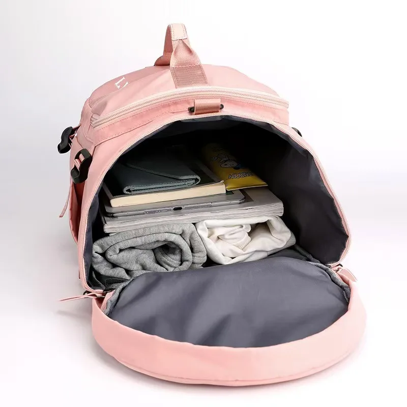 Sports and fitness bag with dry and wet separation, independent shoe space, large capacity single shoulder yoga bag, travel back
