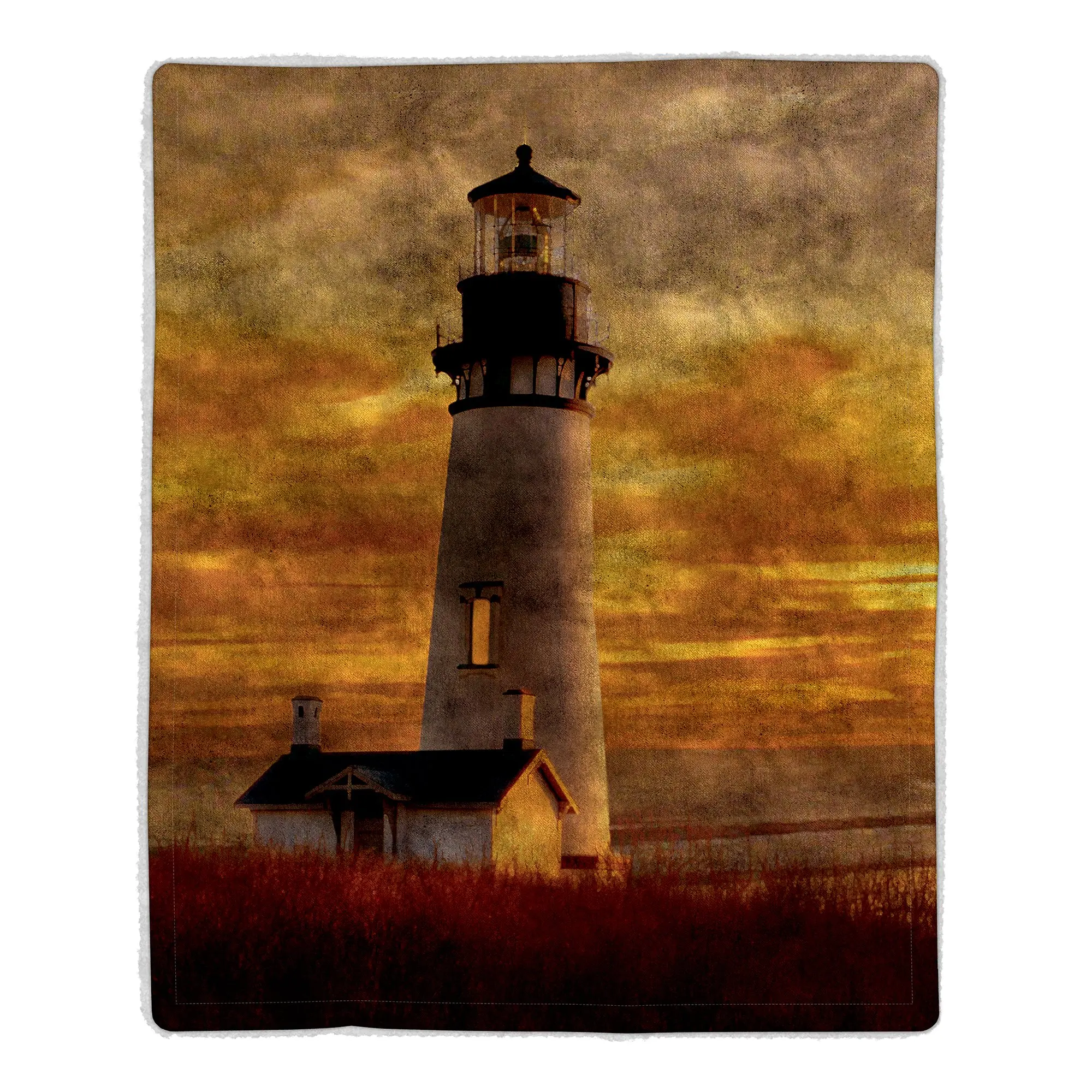 Vintage Sea Landscape Lighthouse Flannel Throw Blanket Soft  Winter Warm Sofa Blanket Lightweight Thermal Blankets Home Gifts