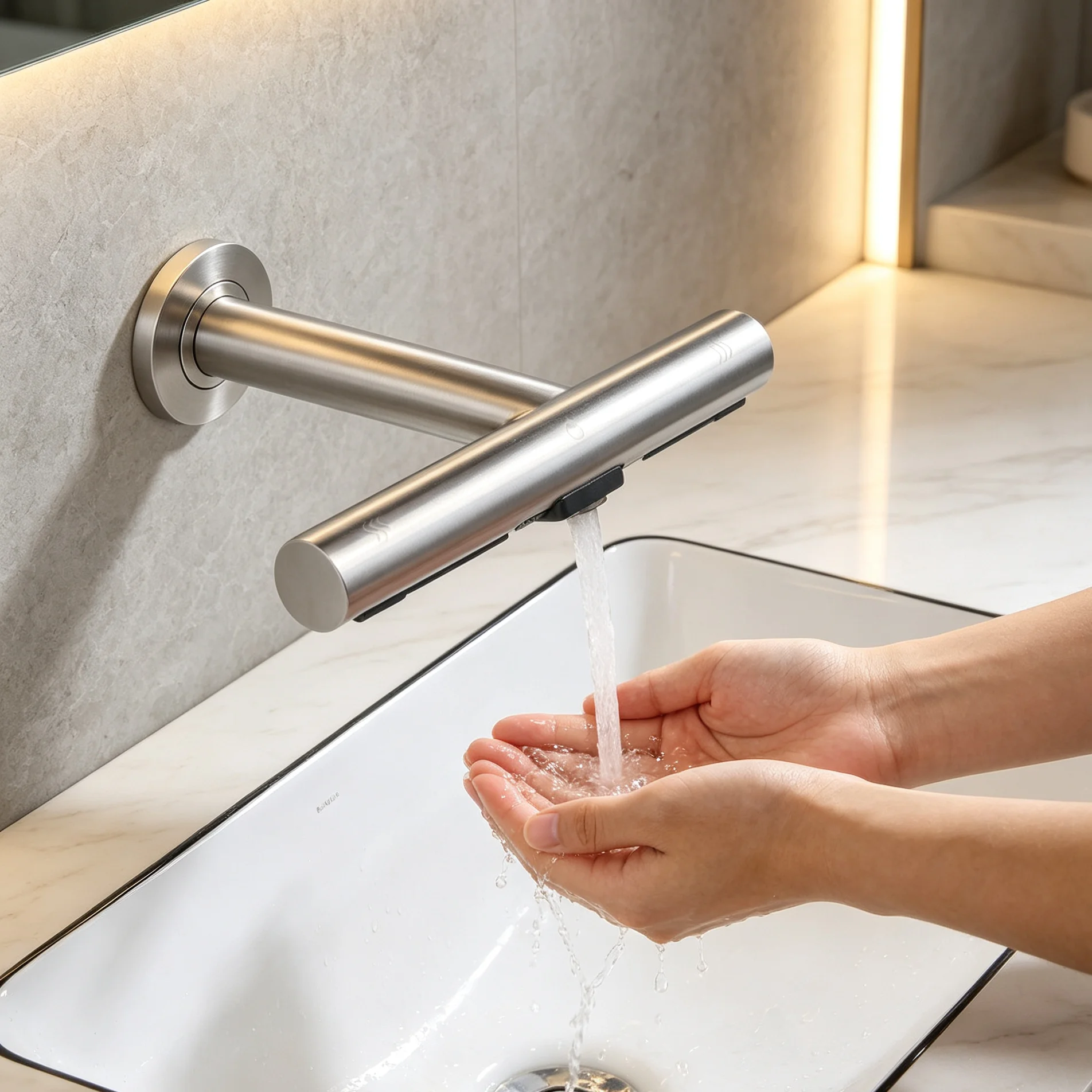 Torayvino Bathroom Faucet Hands Dryer 2 in 1 Design Automatic Hands Washing Wall Mounted Drying Machine Sink Tap Powerful Hand