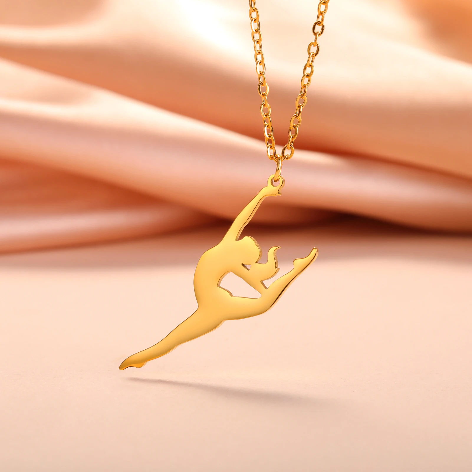 COOLTIME Halskette mit Anhänger für rhythmische Gymnastik, Edelstahl, Trend-Turnerin, Sport-Tänzerin-Halskette, Schmuck, Geschenk für Frauen – Detail 24