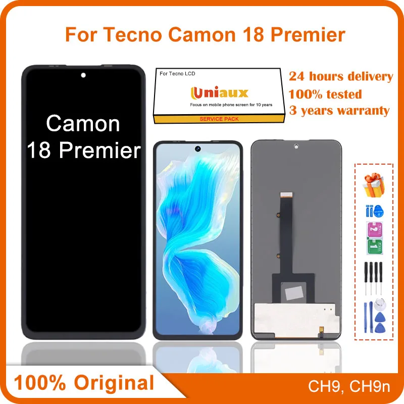 

6,7-дюймовый AMOLED для Tecno Camon 18 Premier, ЖК-экран мобильного телефона в сборе, сенсорный экран, замена ЖК-панели