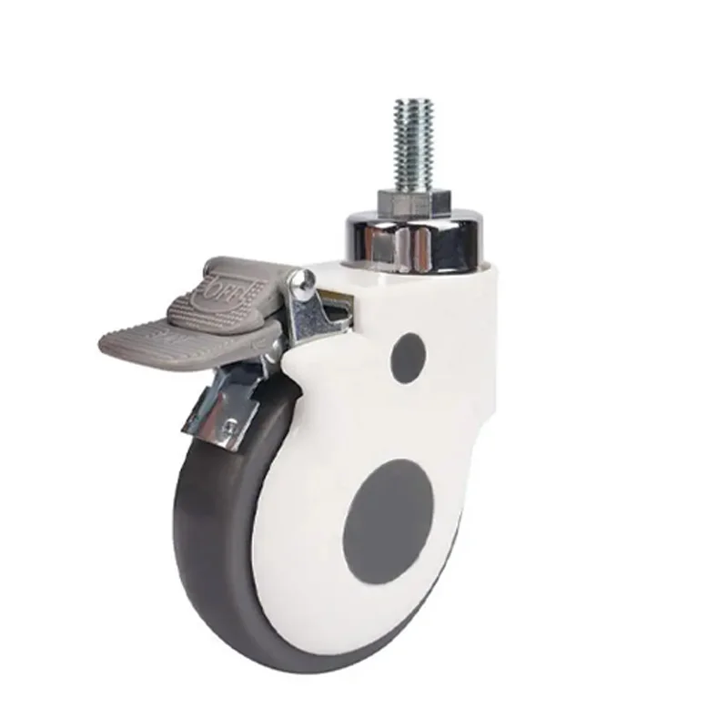 1 Pc 4 Inch M12 Screw Rod TPR Medical Wheel Medical Equipment Caster Universal Wheel Crib Beauty Wheel