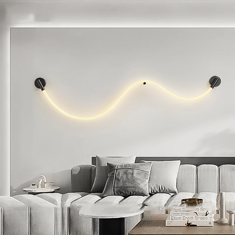 

Long Silicone Strip LED Wall Lamp Cube Light Bedroom Wall Luminaire Closet Home Decor for Living Room Background