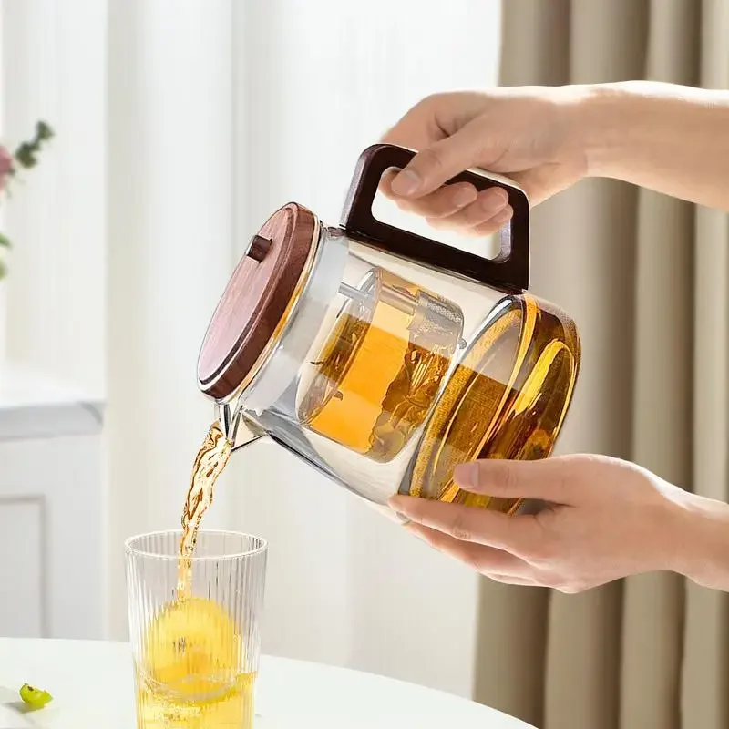 Heat Resistant Glass Teapot One-click filtering Tea Pot Tea Water Separation Filter Tea Maker Coffee Pot Home Teaware Set