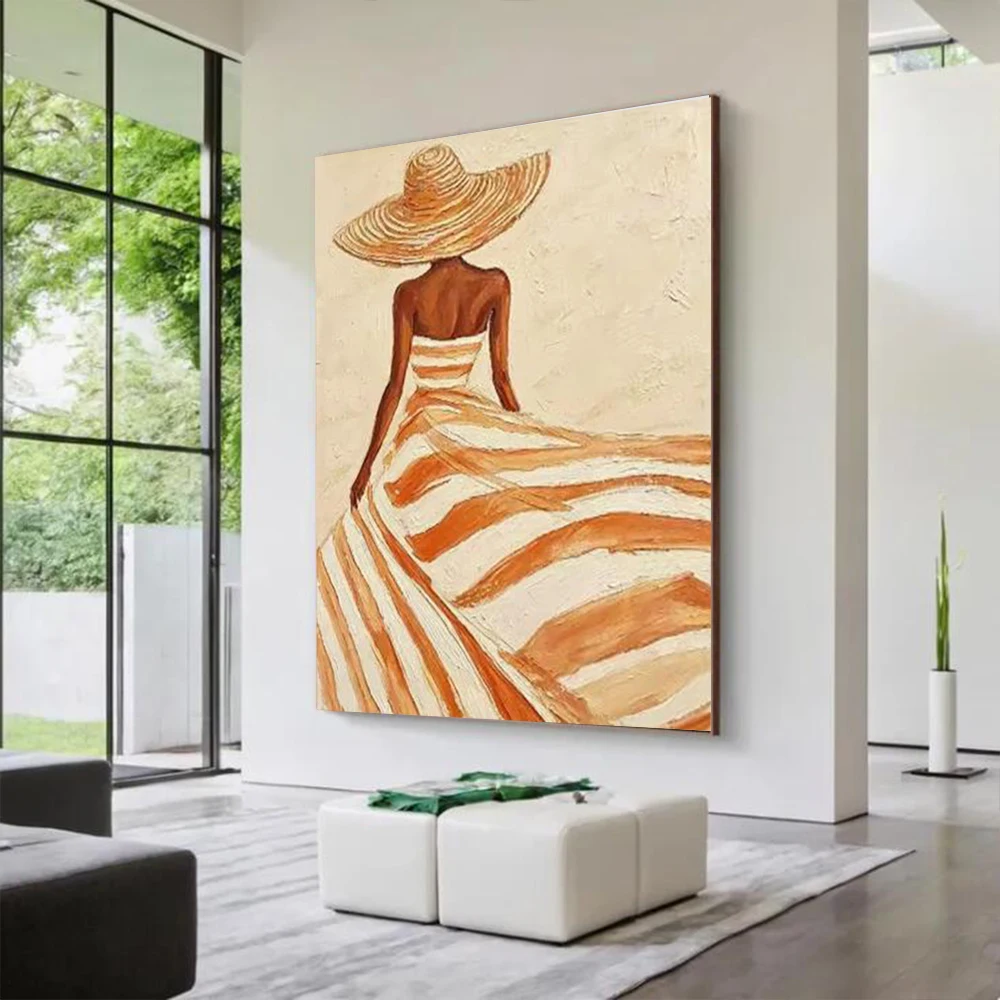 Large Mural Abstract Oil Painting 100% Handmade Thick Textured Figure Wall Art Picture Mural for Home Living Room Decor Image