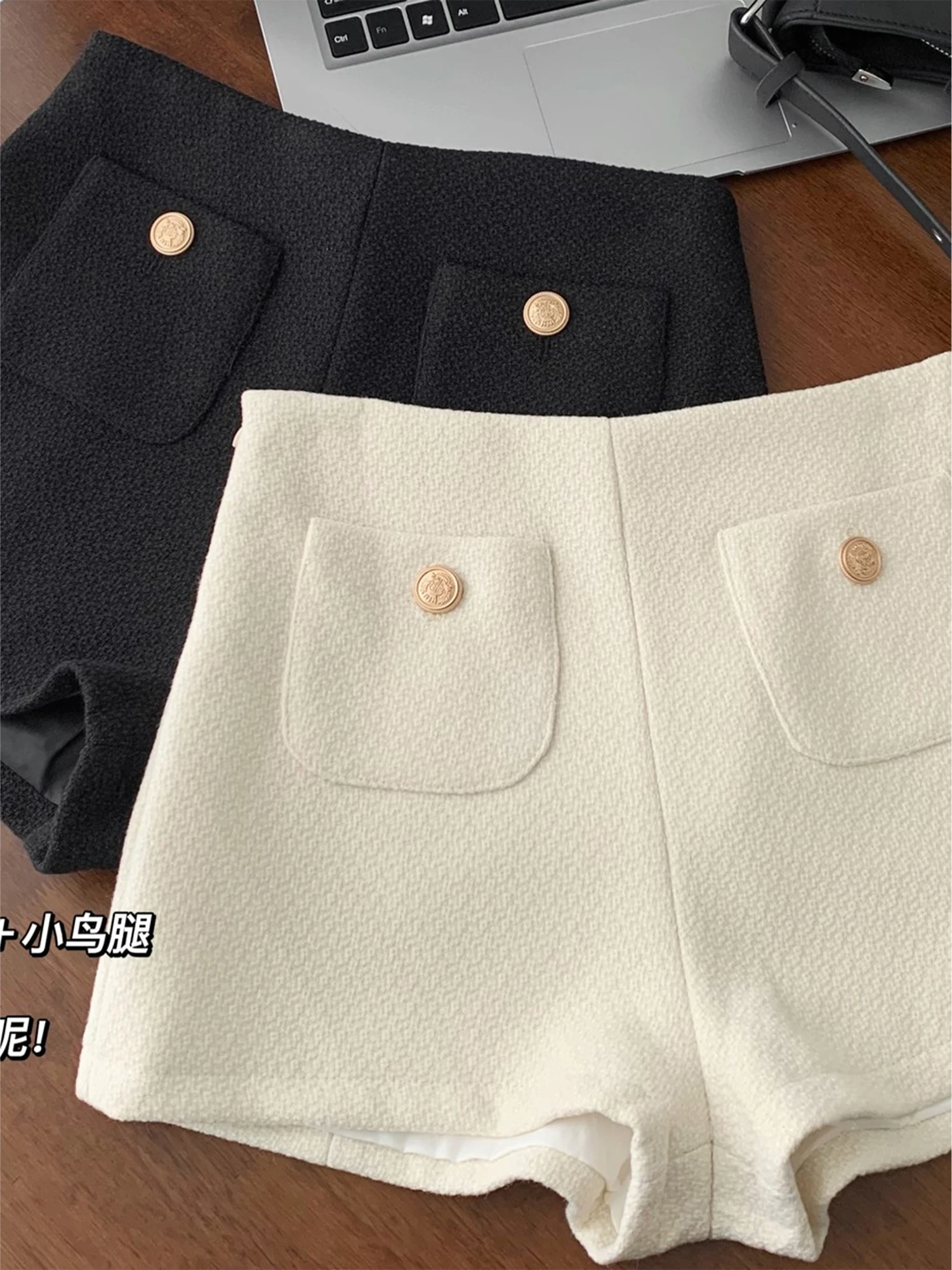 

Женские белые мини-шорты, винтажные роскошные шорты с высокой талией из микро твида 2000-х годов Y2k Gyaru, шорты, одежда весна-лето