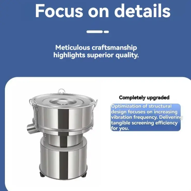 Stainless Steel Vibrating Sieve Machine Powder Liquid Vibrating Sieving Machine 10-200 Mesh Optional (Remarks required)