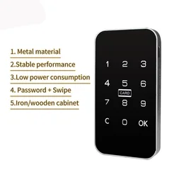 Keyless Digital Password Swipe Card 2 Unlock Ways Smart Touch Keypad Metal File Drawer Cabinet Furniture Card Sensor Lock