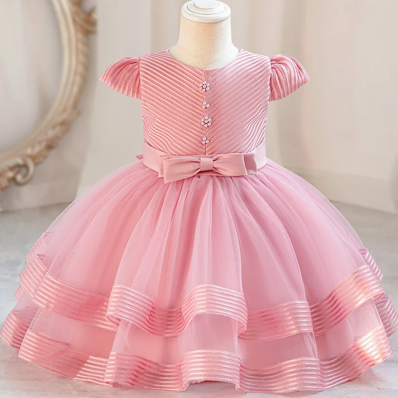 

Girls' Evening Dress Summer Baby Embroidered Lace Birthday Party Fluffy Formal Dress New Thin Sand Girls' Princess Dress