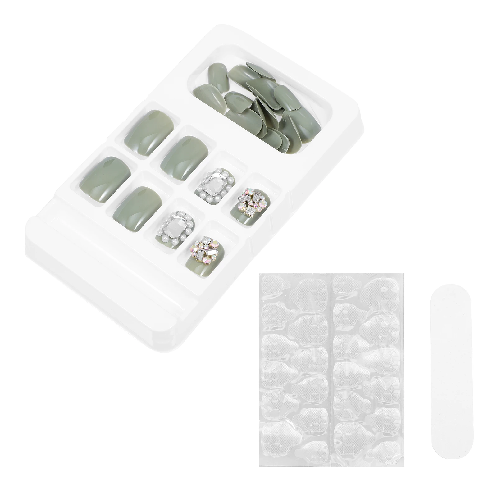 

24 Pcs False Nails Reusable Waterproof Detachable Tips Resin Artificial Fingernails Elegant Colors Safe Scratch Proof Nail