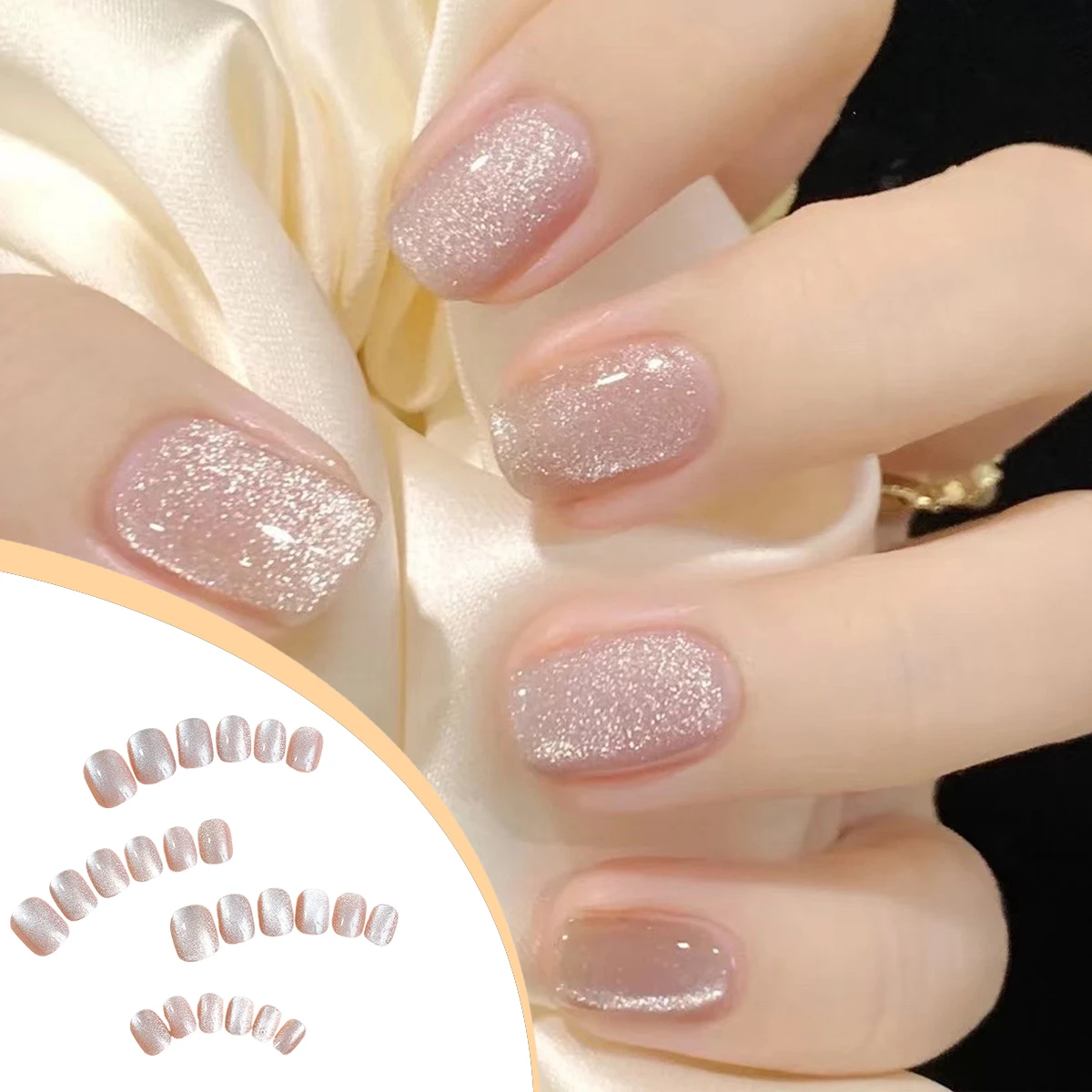 Delikatne naciśnij na paznokcie z kocim okiem Słodkie i urocze sztuczne paznokcie wielokrotnego użytku do dekoracji paznokci DIY Miłośnicy paznokci Blogge urody