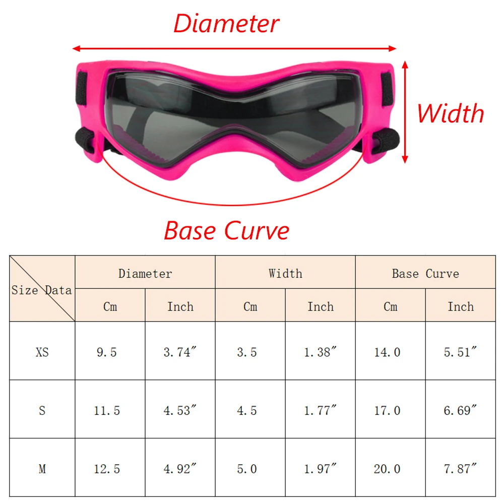 UV Protection Pet Goggle For Small Dogs Cats Windproof Adjustable Strap Soft Silicone Dog Sunglasses Outdoor Driving Eye Glasses