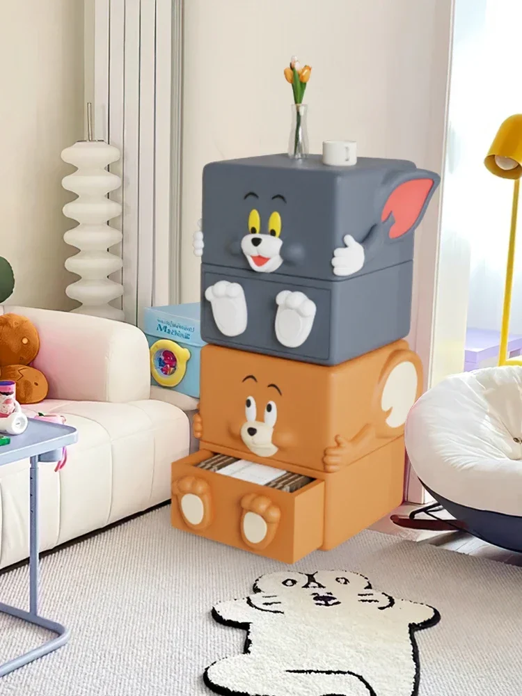 Gatti e topi creativo casa camera da letto comodino scaffale diversi armadietti portaoggetti comodini per bambini.