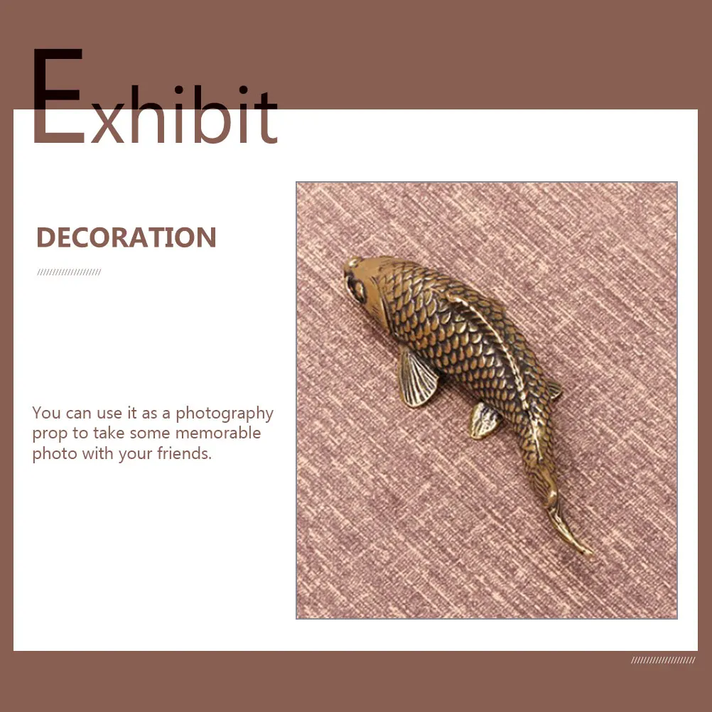 

Copper Carp Vintage Desktop Ornament Home Decor Tea Pet Gift Exquisite Craft Simulation Animal Decoration