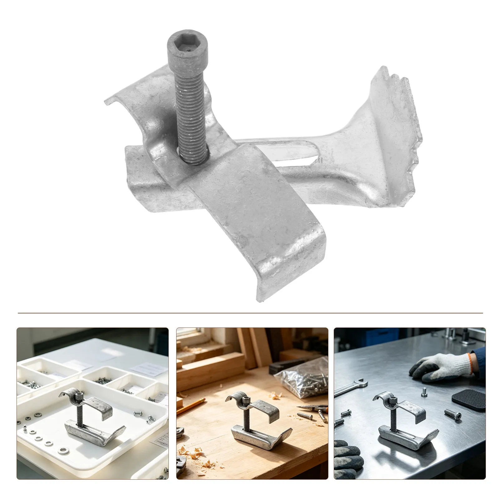 8Pcs Saddle Clips Metal Bar Grating Clip for Drainage System Stair Treads Industrial Platform Grating Clips Stainless Steel