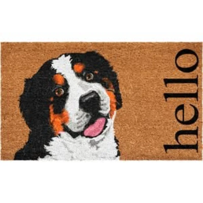 Front Door Mat Bernese Mountain Dog Printed Rug Rectangle Entrance Hello Carpet Non Slip Outdoor Indoor Floor Cushion