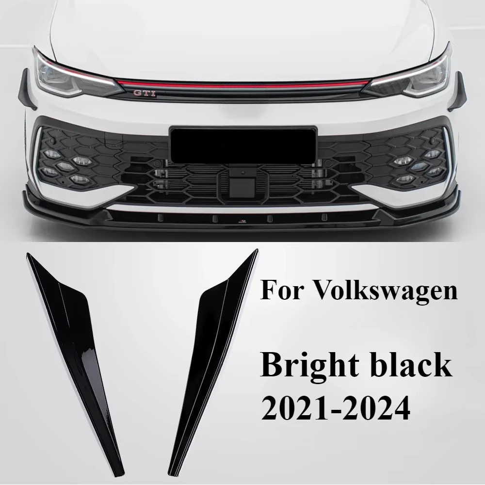 For Volkswagen Golf 8 8.5 Polo 2018-2024 Front Bar Small Wind Knife Front Face Surrounded Blade Spoiler Car Interior Accessories