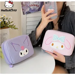 Sanrio Hello Kitty Kuromi borsa portaoggetti per cosmetici di grande capacità Ladies Cartoon My Moeldy astuccio per matite con borsa rosa per trucco portatile