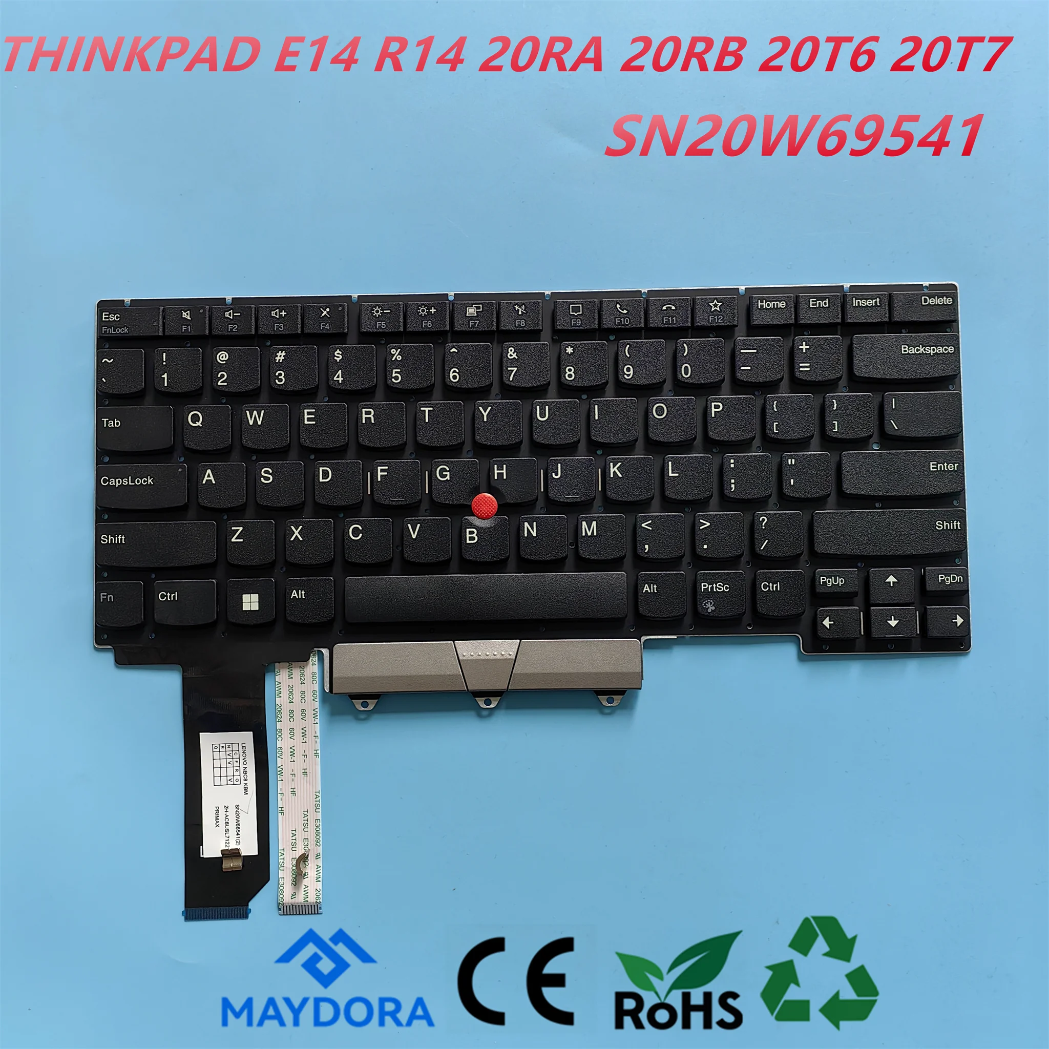 

New ORG English laptop keyboard for THINKPAD E14 Gen1 Gen2 Gen3 R14 S3 20RA 20RB 20T6 20T7 Series SLIVER Button SN20W68541