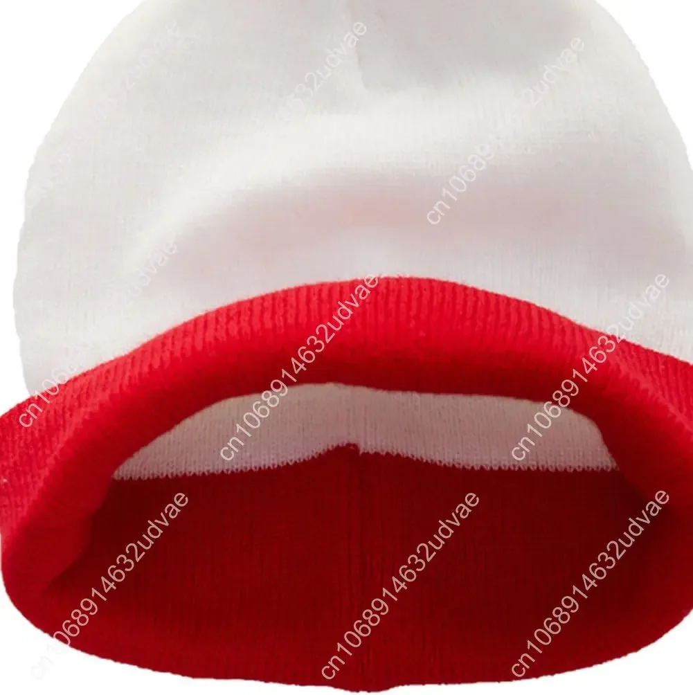 مجموعة قبعة صغيرة باللونين الأحمر والأبيض وإطار نظارات للرجال والنساء قبعة محبوكة لإكسسوار أزياء الهالوين #6