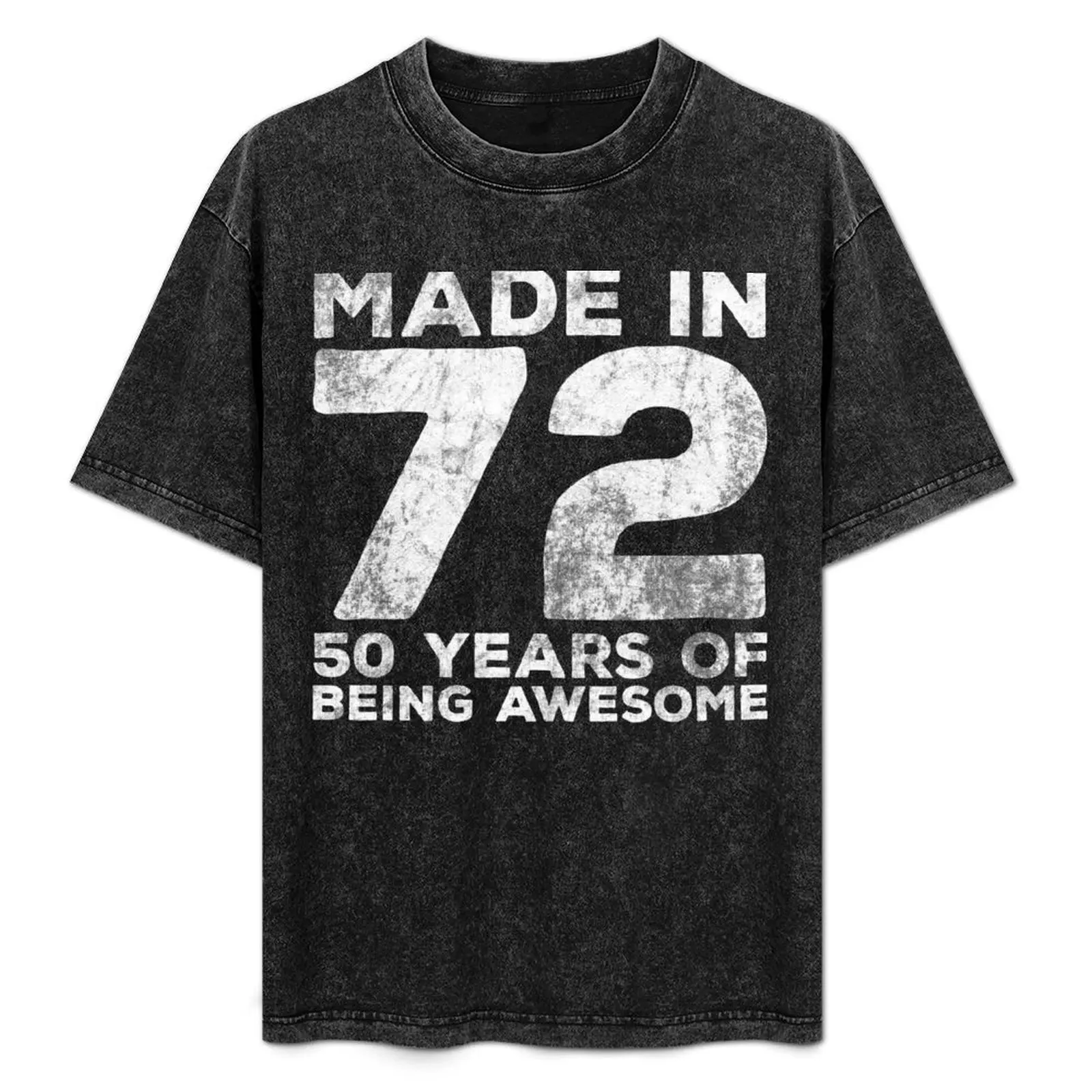 

Made In 1972 50 Years of Being Awesome / 50th Birthday Gift T-Shirt Basic Casual Short Sleeve Cotton Shirt