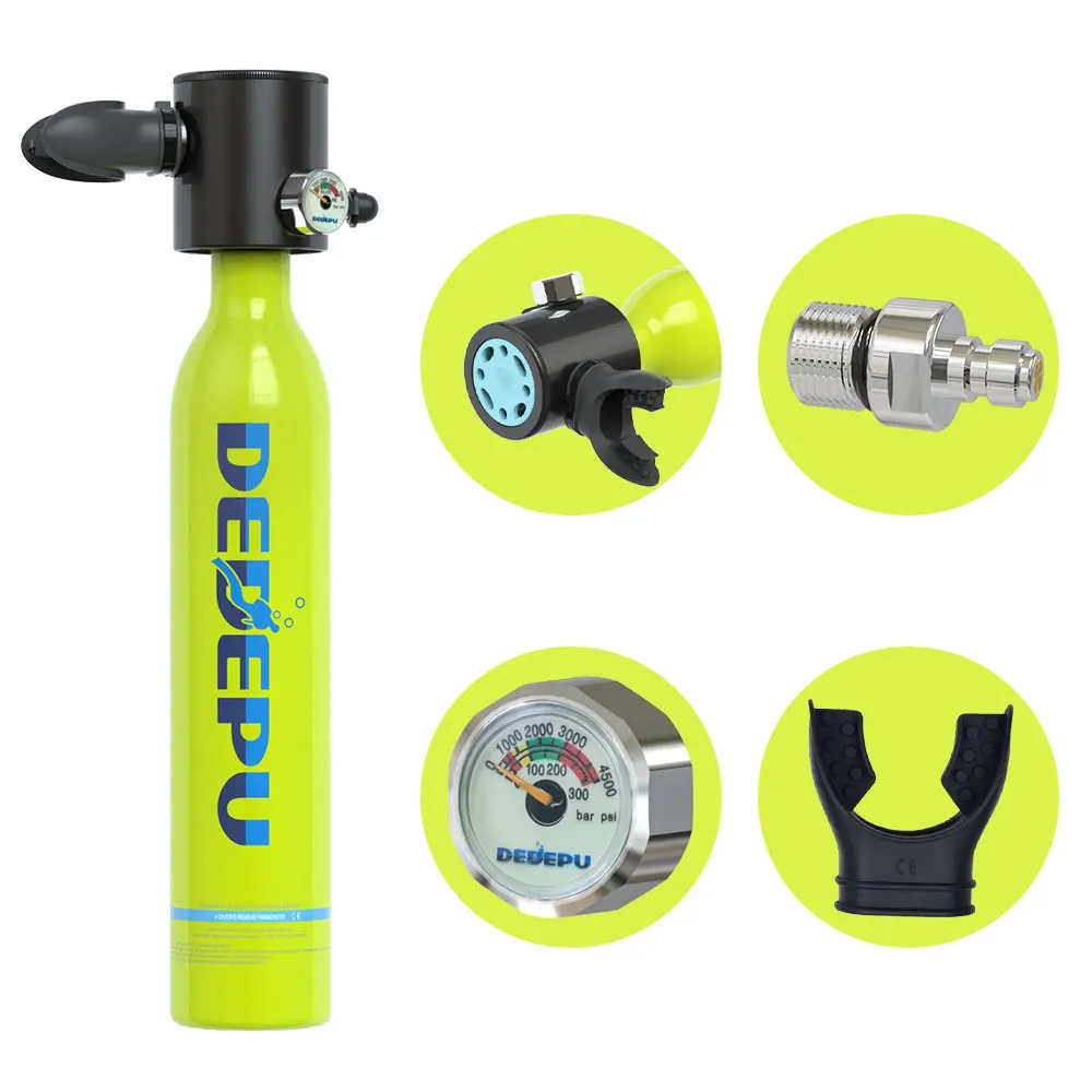 0.5L Outdoor Scuba Tank Diving Equipment Underwater Diving Cylinder Inflator Oxygen Tank