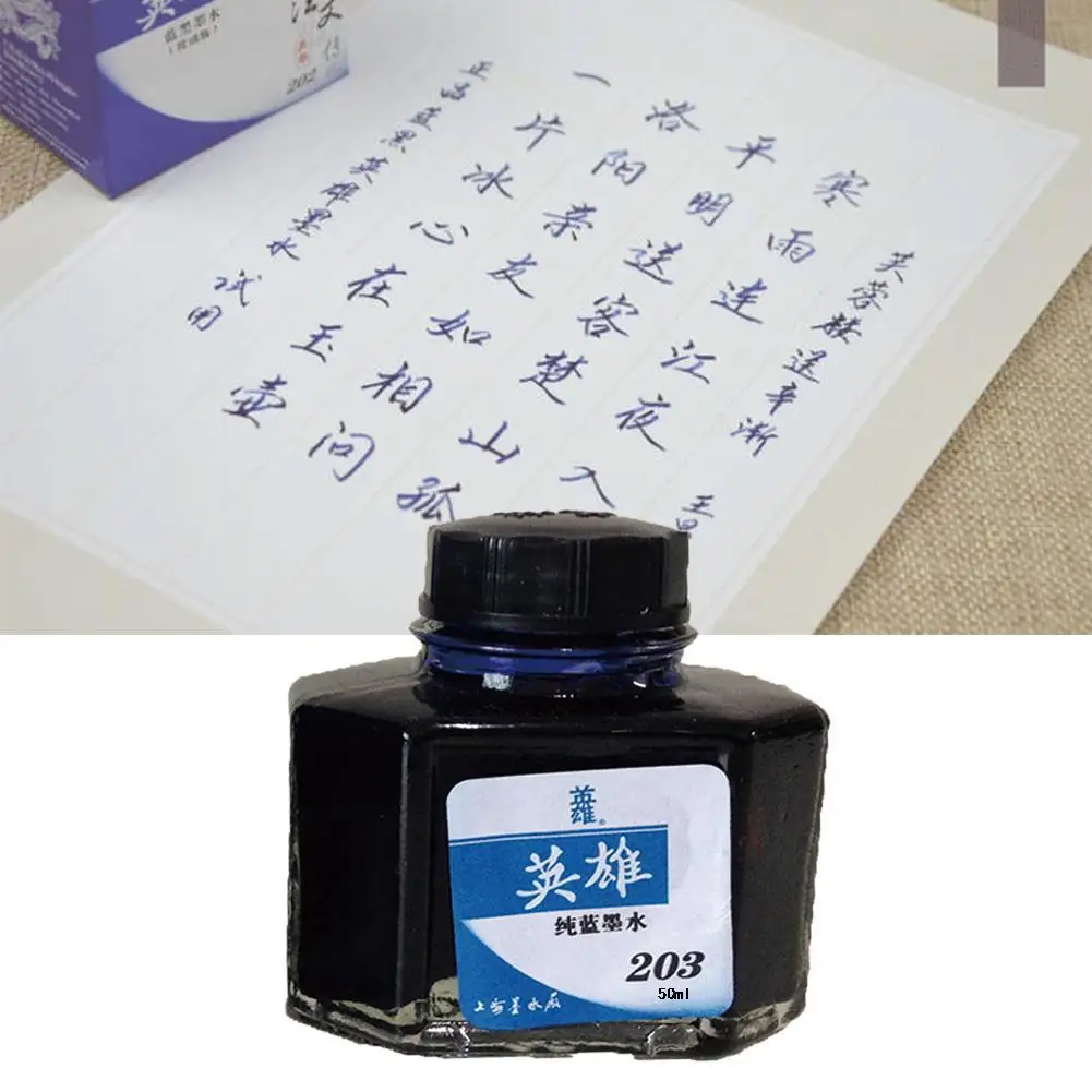 Garrafa de tinta tinteiro, alta qualidade, escrita suave, tinta de recarga, papelaria estudantil, material escolar e escritório, vermelho, azul, preto, 50ml