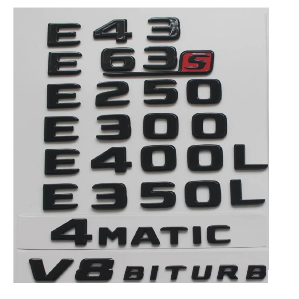 

Gloss Black Letters Symbols E43 E53 E55 E63 E63s E180 E200 E220 E250 E260 E270 E280 E300 E320 E350 E400 E450 E500 E550 Emblems