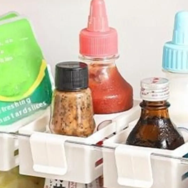 Multifunctional Refrigerator Side Door Retractable Rtorage Box Partition Plate Sorting Storage Classification Grid Clip