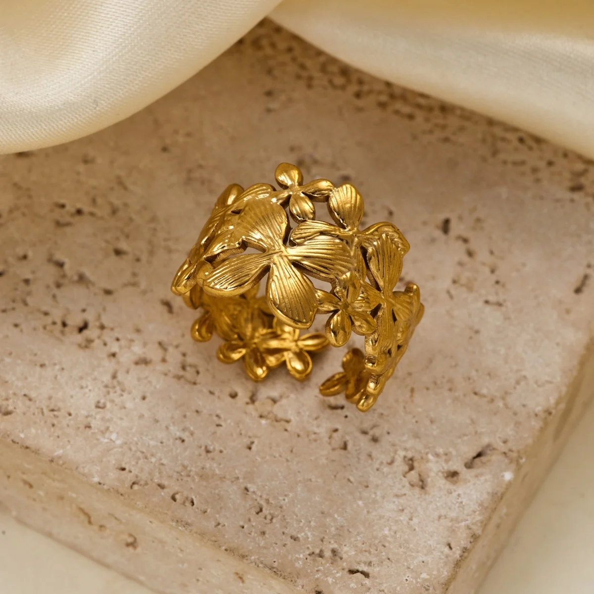 Edelstahlringe mit Muschel-, Krabben- und Blumenmotiven für Damen und Herren, Strand, Schmetterling, geometrischer Ring, Schmuck – Detail 28
