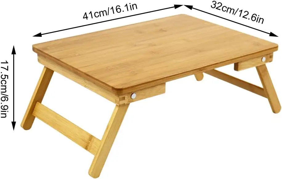 Laptop Desk Flat Surface Lap Stand Table with Folding Legs Portable Table Bed Tray for Workstation Computer Writing Studio