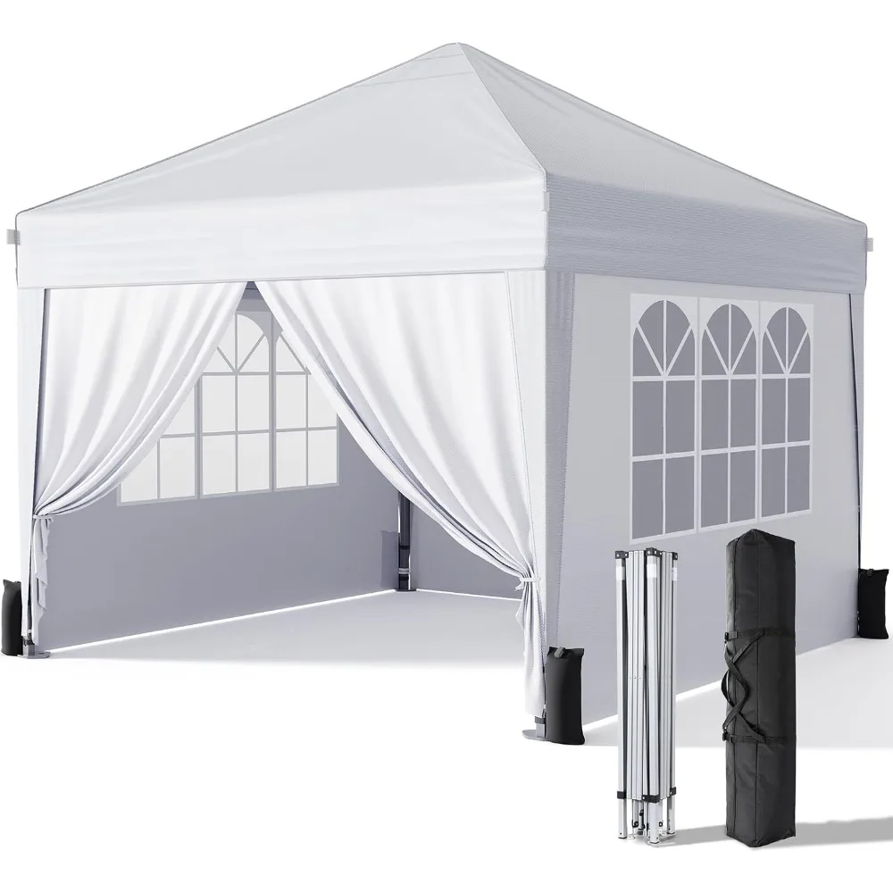 Baldacchino pop-up 10x10 con pareti laterali, tenda a baldacchino istantaneo per esterni con borsa per il trasporto per eventi commerciali, campeggio, feste nel cortile