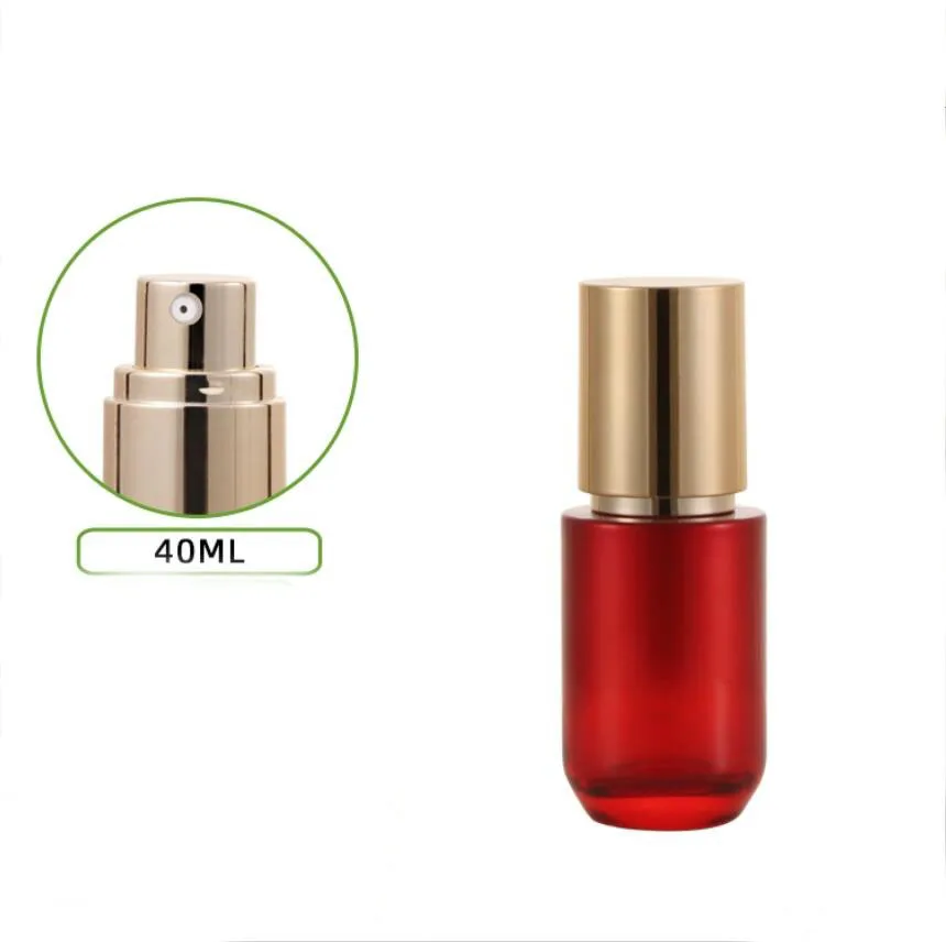 

40ml red glass bottle moisture essence serum/lotion/emulsion/foundation/toner toilet water skin care cosmetic packing