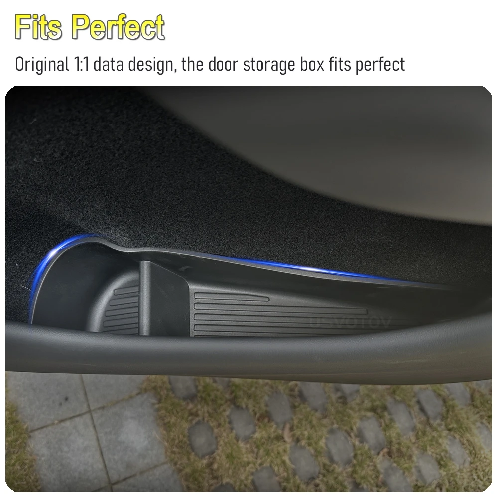 Door Side Storage Box and Trash Can for 2025 2026 Tesla Model 3 Y Juniper Model YL Accessories Door Insert Tray Organizer Liners image 3