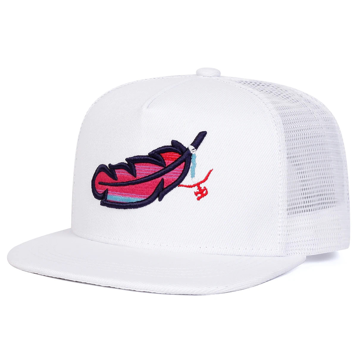 Unisex สีสัน Feather เย็บปักถักร้อย Hip-Hop หมวกสุทธิฤดูใบไม้ผลิฤดูร้อนกลางแจ้งปรับ Casual เบสบอลหมวกครีมกันแดดหมวก