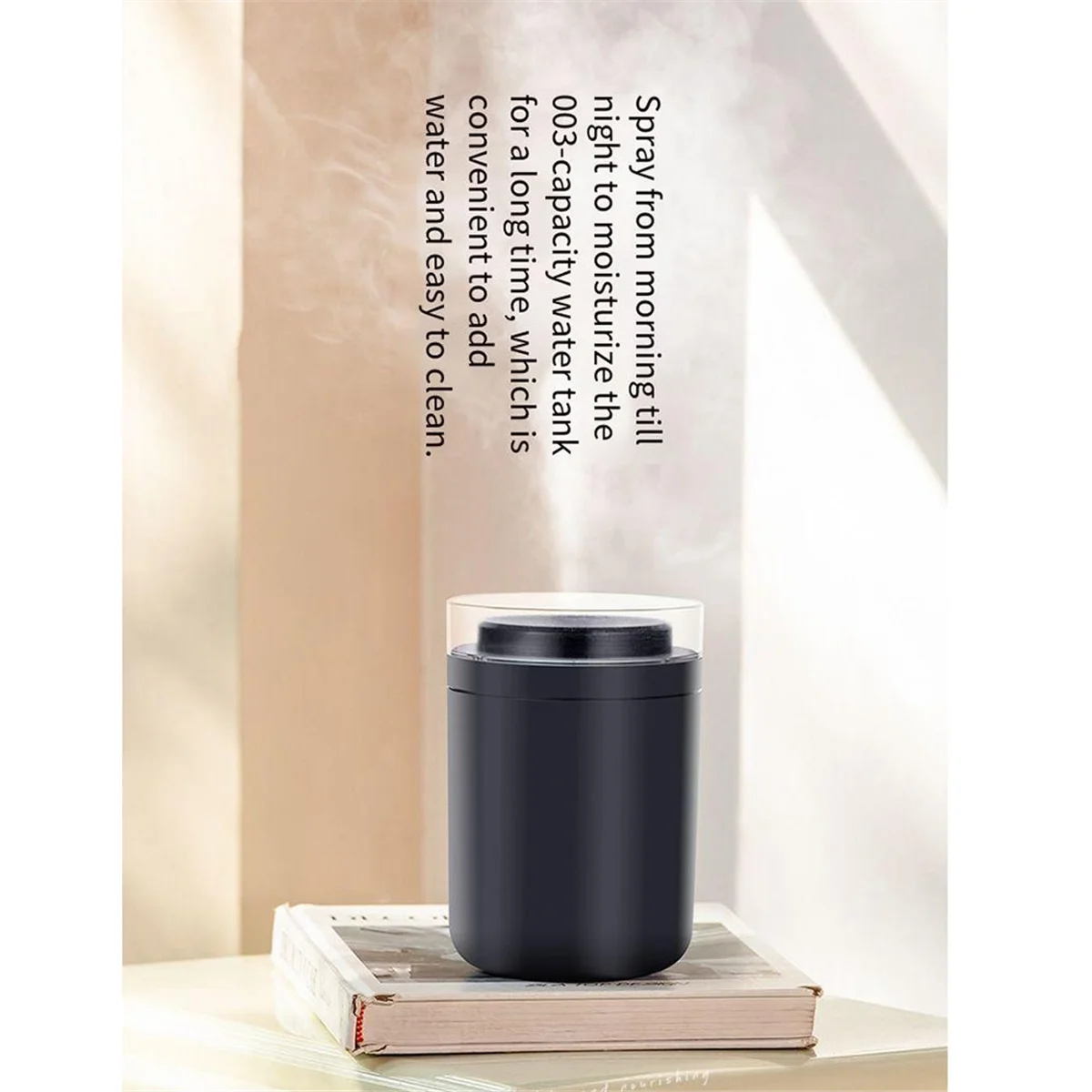 

L74A Portable Mini Humidifier, 500Ml Small Desk Humidifier, USB Personal Desktop Humidifier for Plants Bedroom Black