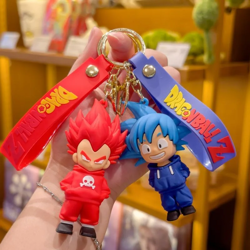Dragon Ball Sun Wukong Vegeta dibujos animados Anime muñeca de silicona llavero moda Cool bolsa decoración colgante regalo para niños