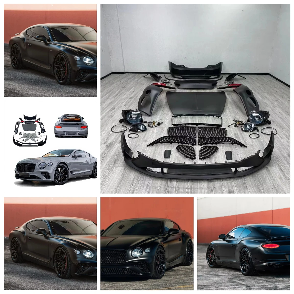 For Bentley Continental GT 2004-2017 Facelift to 2025 New Continental GT Bodykit High Quality LED Headlight Bumper Hood