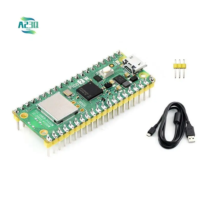 A23Q-For Raspberry Pi Pico 2 W Microcontroller Development Board RP2350 Chip Support WIFI Bluetooth, Soldered Header