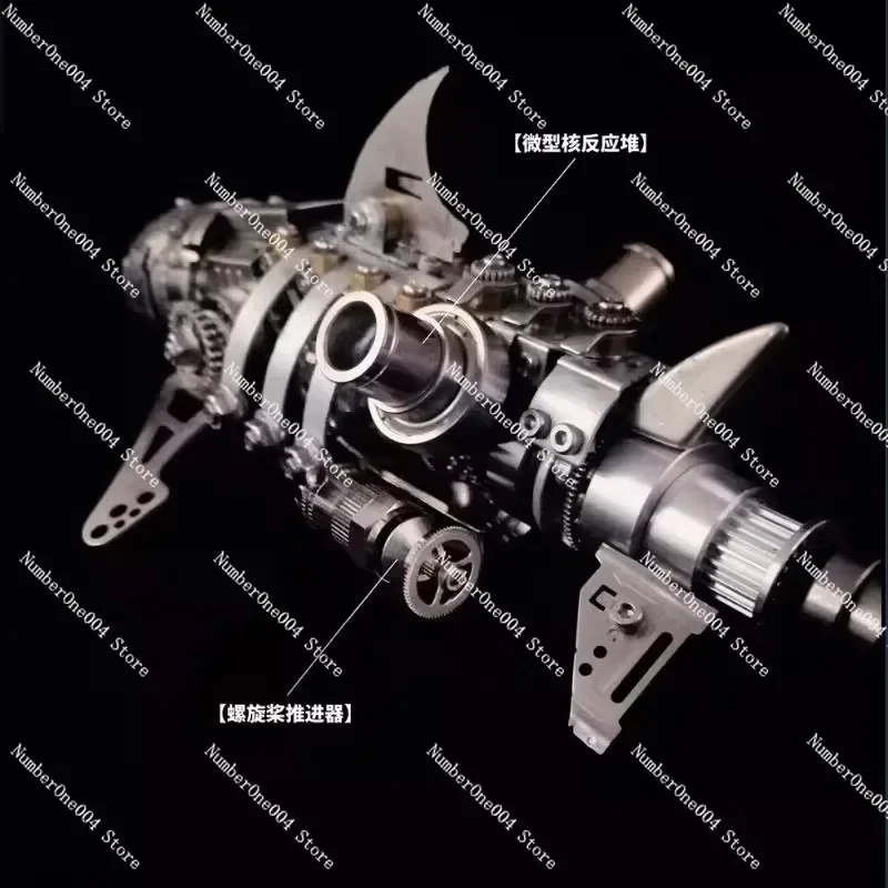 Suitable for 3D shark metal mechanical assembly models, manual puzzle building blocks, stainless steel toy accessories