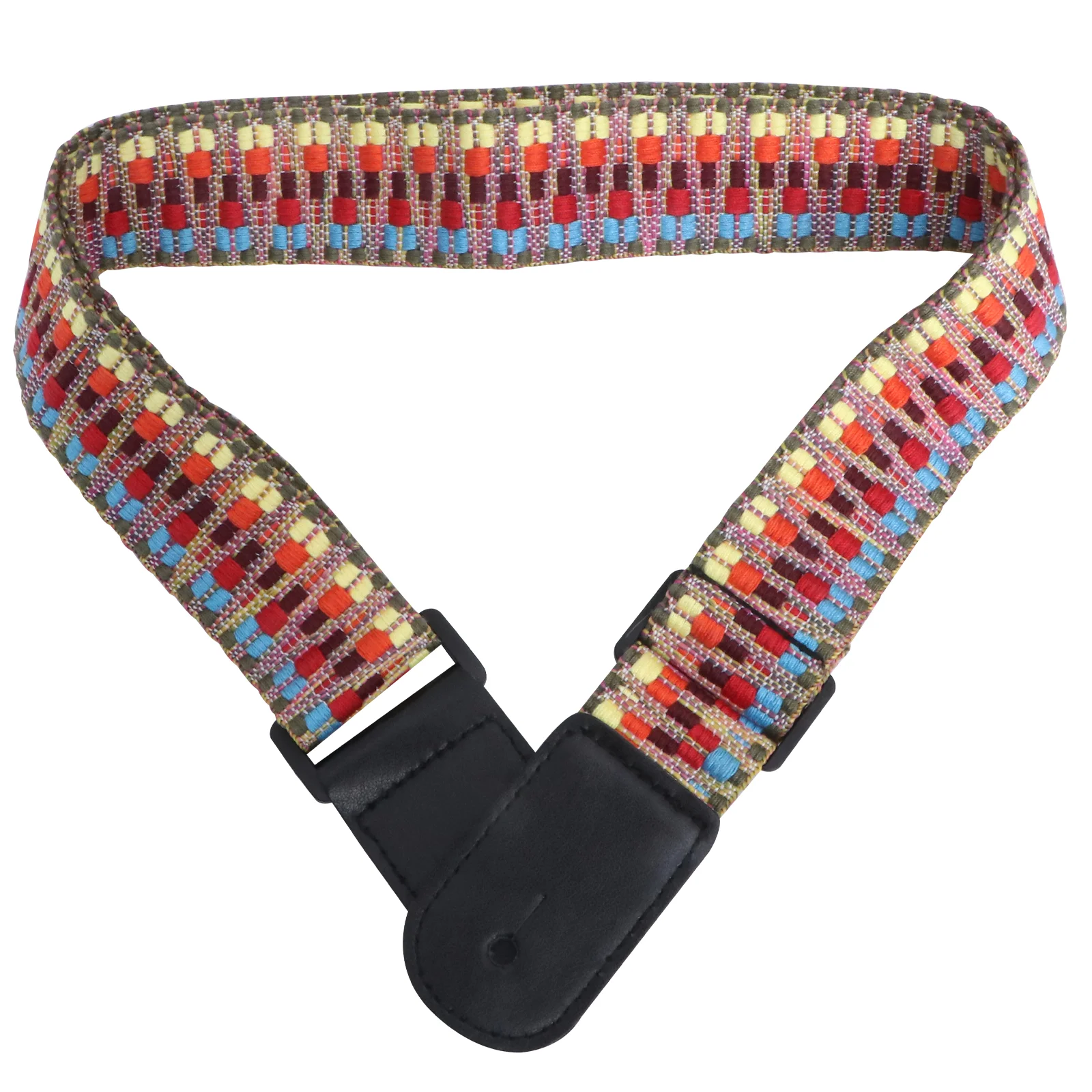 Colorful Guitar Strap Sturdy Cotton Ukulele Vintage Accessories National Wind Hootenanny Style