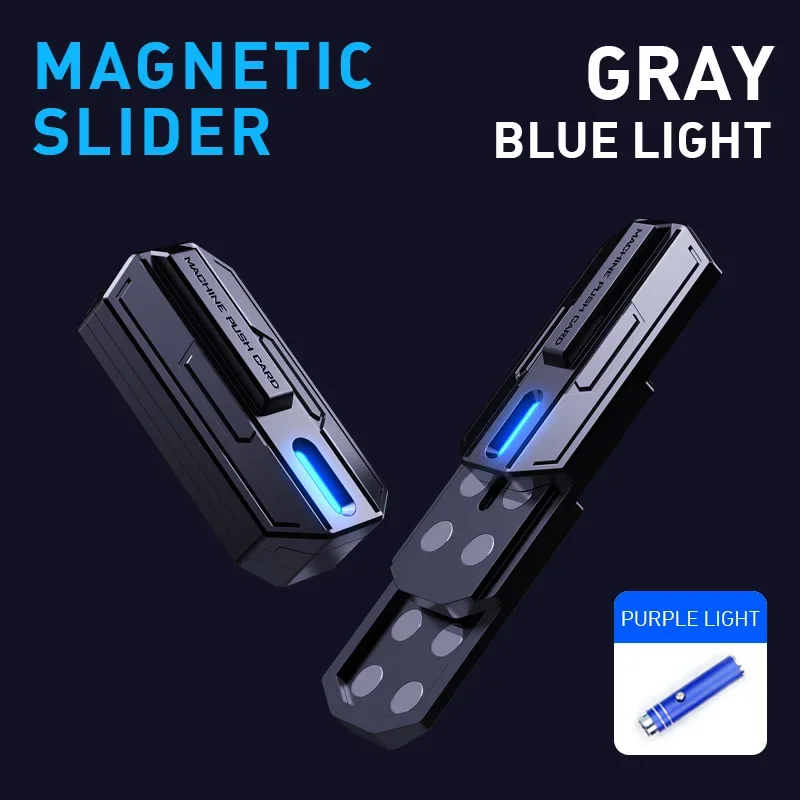 Metal fingertip gyro toy luminous slider magnetic tactile EDC clicker ADHD tool anxiety stress reliever