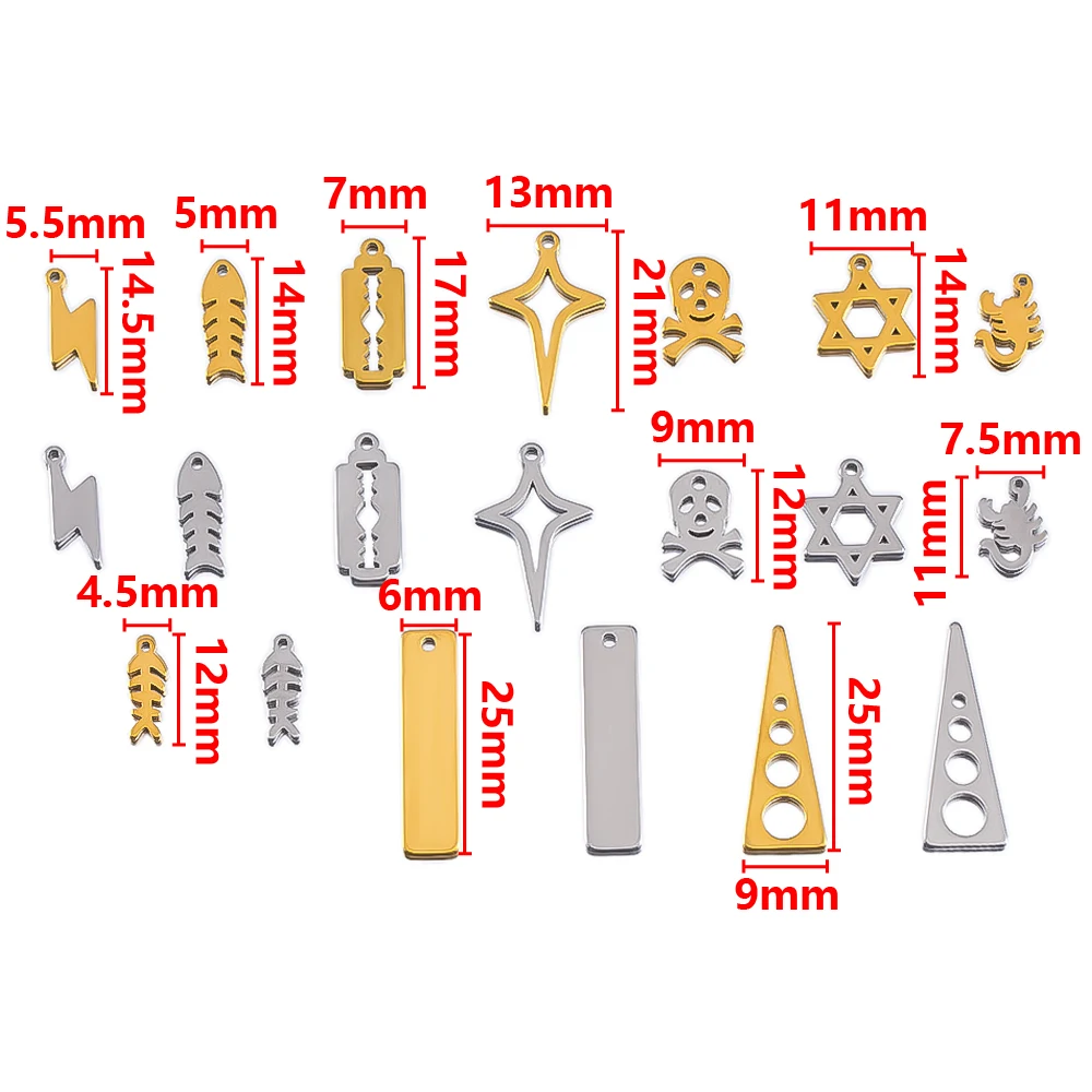 2pcs Stainless Steel Multi Style Hollow Out Pendants For DIY Earrings Bracelet Jewelry Accessories Simple And Versatile Material