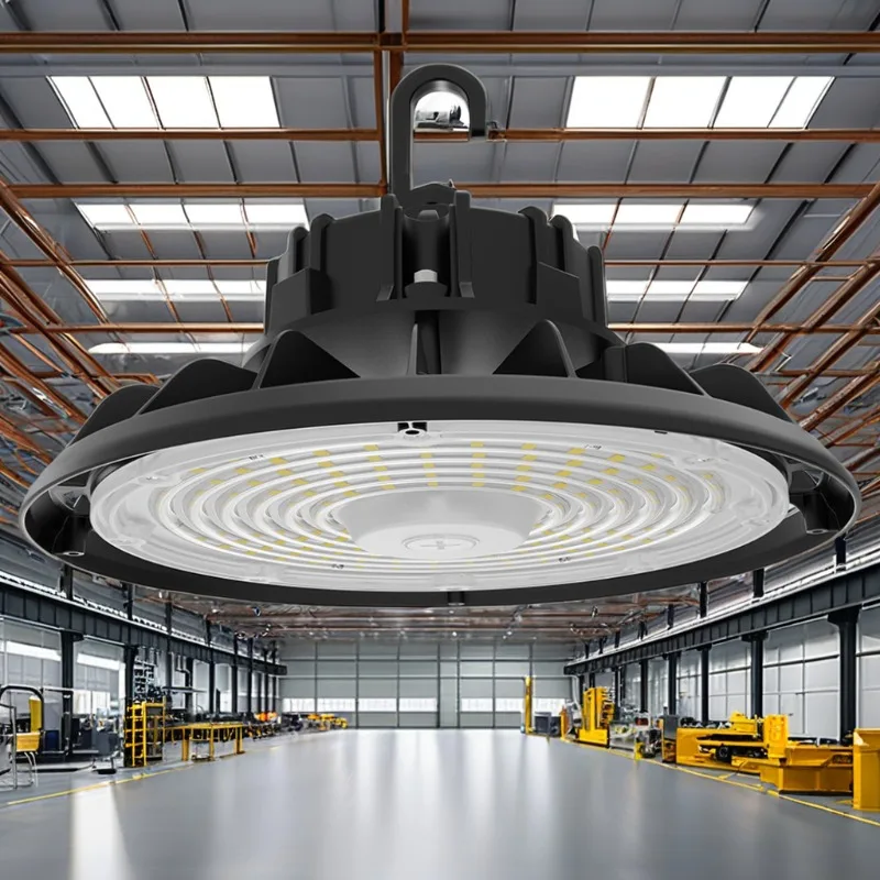 Pendant Highbay Fixture Industrial UFO Led High Bay Light Workshop Dlc Sensor Warehouse Shop 100w 150W 200w UFO Round IP65