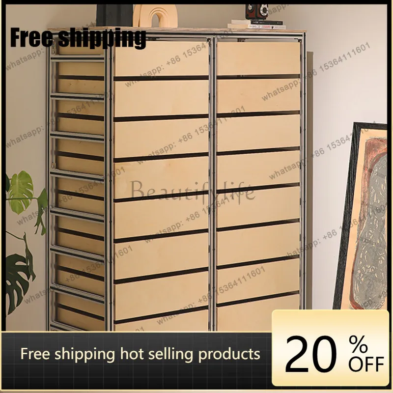 LSpolehome Nordic Italian minimalist marine board side cabinet storage drawer porch removable cabinet